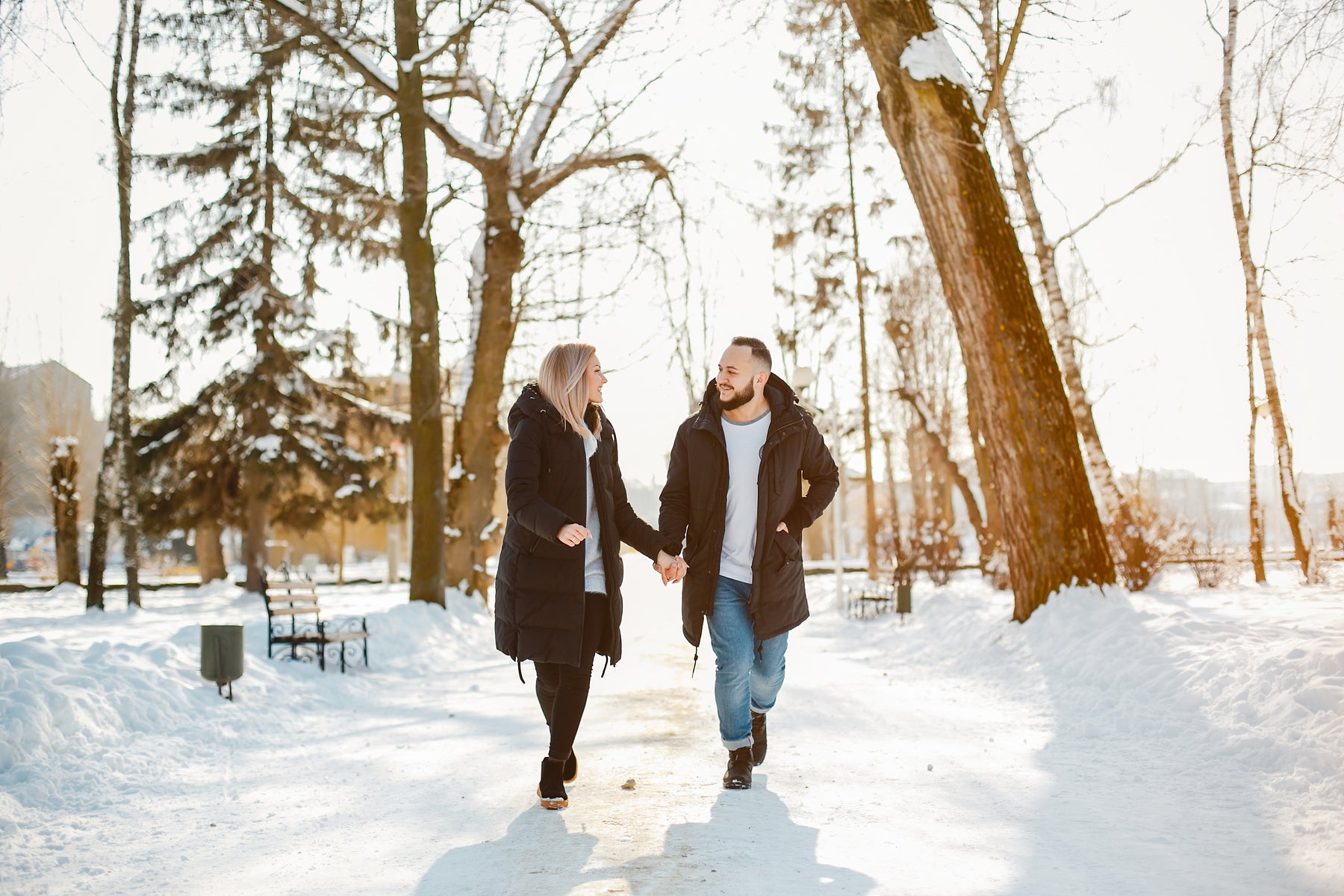 Man Woman Winter Montreal Fashion