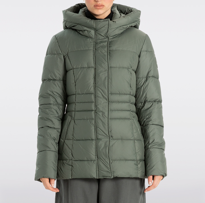 Point Zero - Classic Vegan High Collar Pillow Neck Long Puffer Jacket