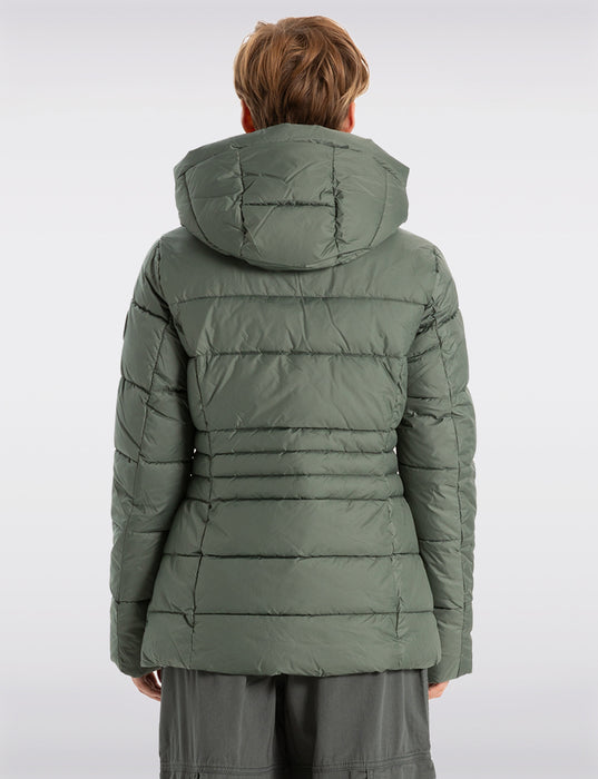 Point Zero - Classic Vegan High Collar Pillow Neck Long Puffer Jacket