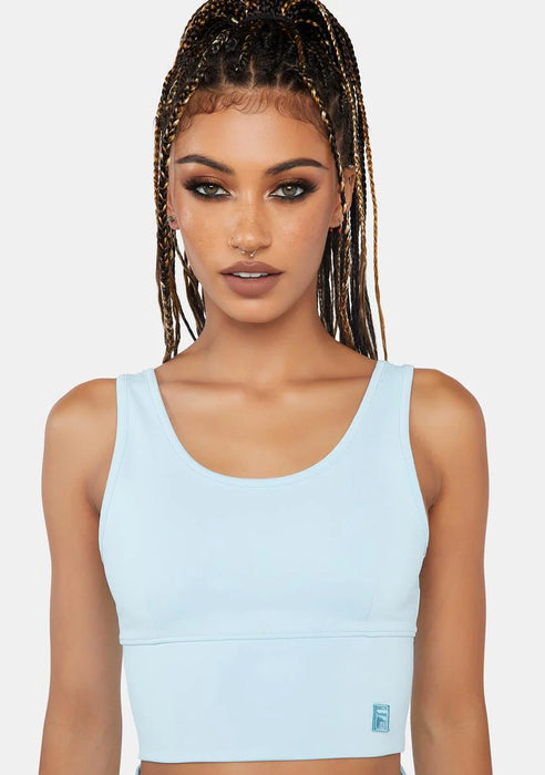 FILA Stretchy Sports Bra Crop Top – Light Blue