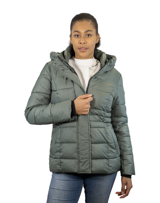 Point Zero - Classic Vegan High Collar Pillow Neck Long Puffer Jacket