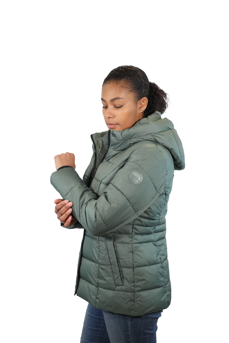 Point Zero - Classic Vegan High Collar Pillow Neck Long Puffer Jacket