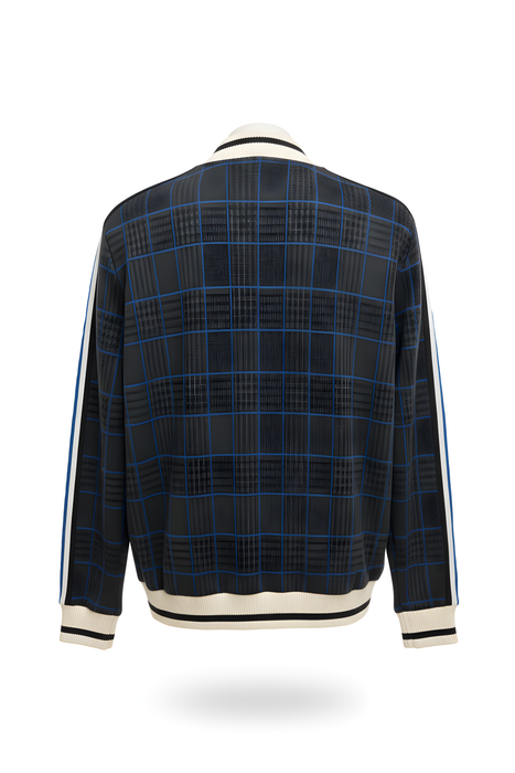 Plaid jacket with a white collar on a white background
