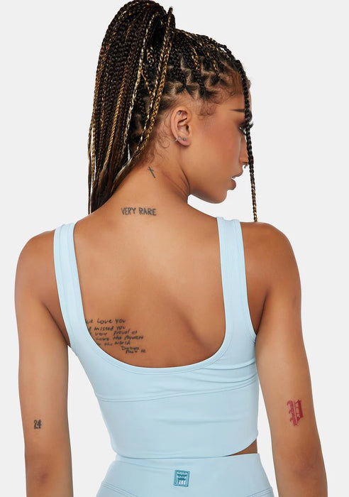 FILA Stretchy Sports Bra Crop Top – Light Blue