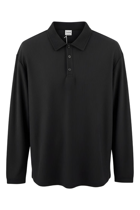 Black Long Sleeve Polo Shirt