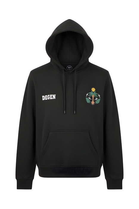 Black Palm Print Hoodie
