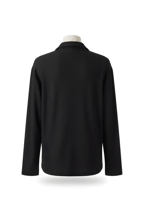 Black Long Sleeve Polo Shirt