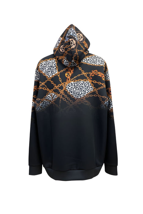 Baroque Animal Print Zip Hoodie