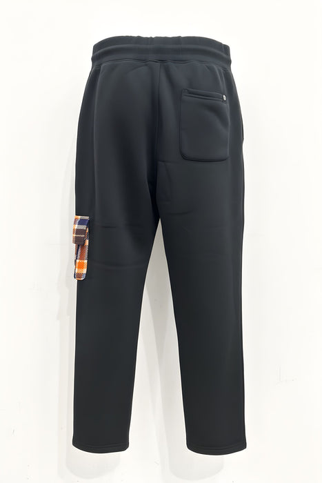 Black Joggers with Plaid Accents