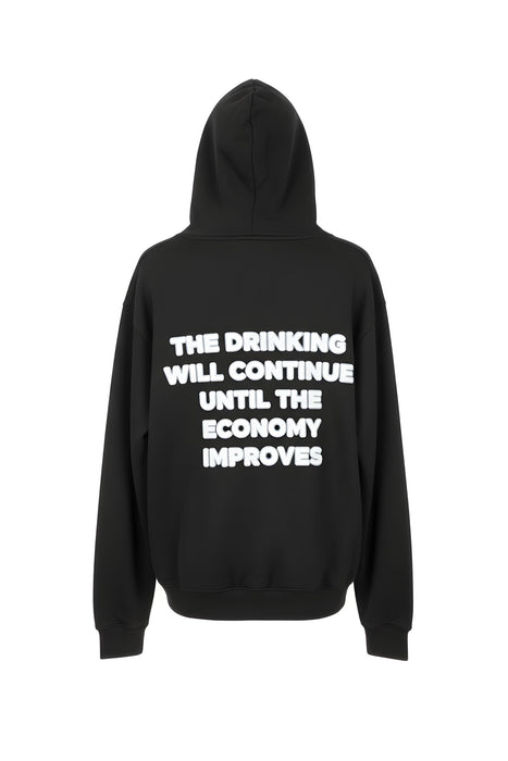 Classic Black Hoodie with Simple Print