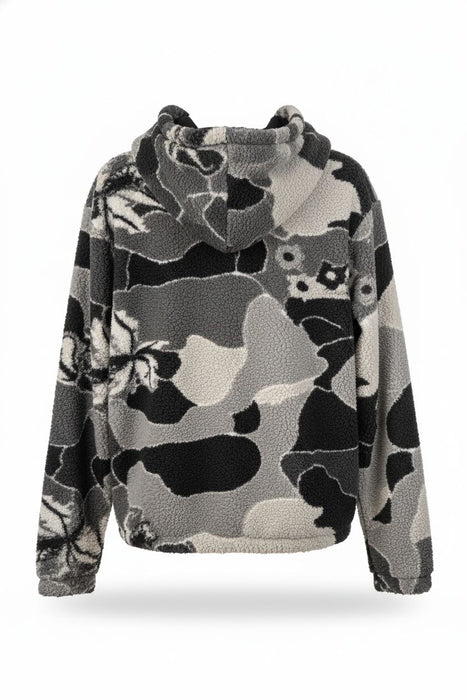 Mono Abstract Sherpa Zip Hoodie