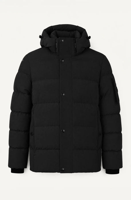 Point Zero - Men's Puffer Jacket With Hood And Snap Buttons